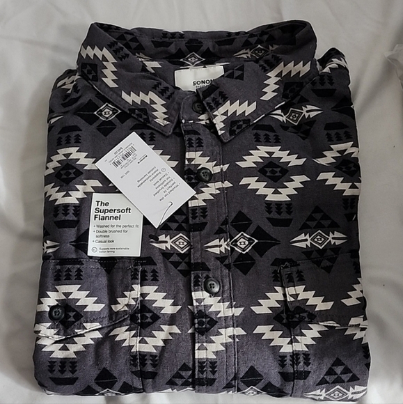 sonoma MENS BIG & TALL aztec flannel 1X 2X NEW - Picture 2 of 2